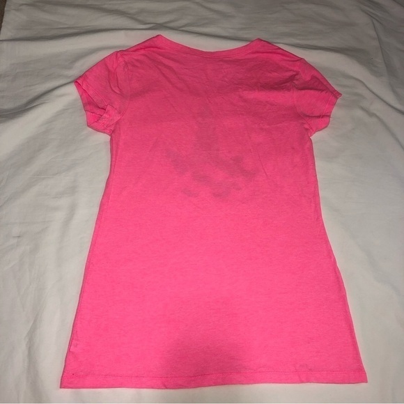 Unicorn Shirt Size Juniors L Pink Short Sleeve Tee Barbie Whimsical Fantasy - Picture 6 of 6
